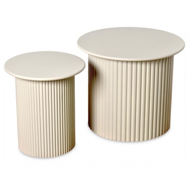 OPJET Coffee Tables Round Beige Set Of 2