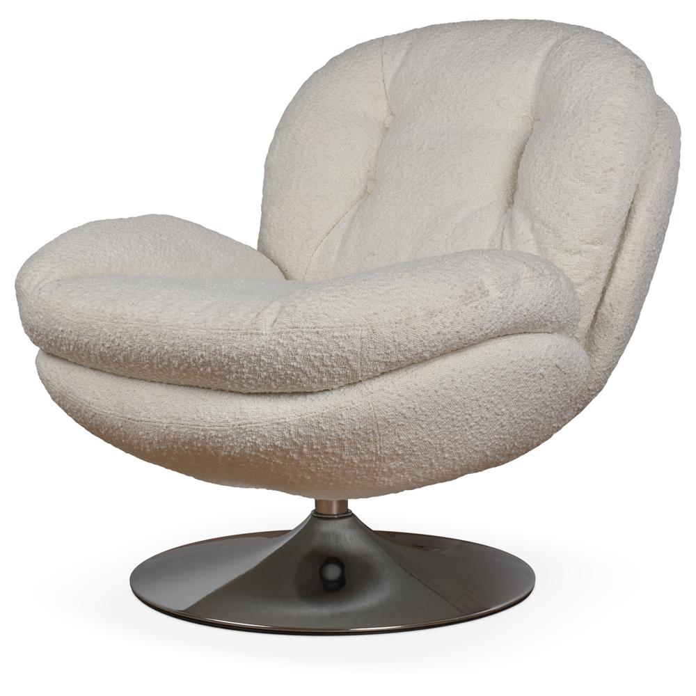 OPJET Swivel armchair Nuage White Bouclecloth