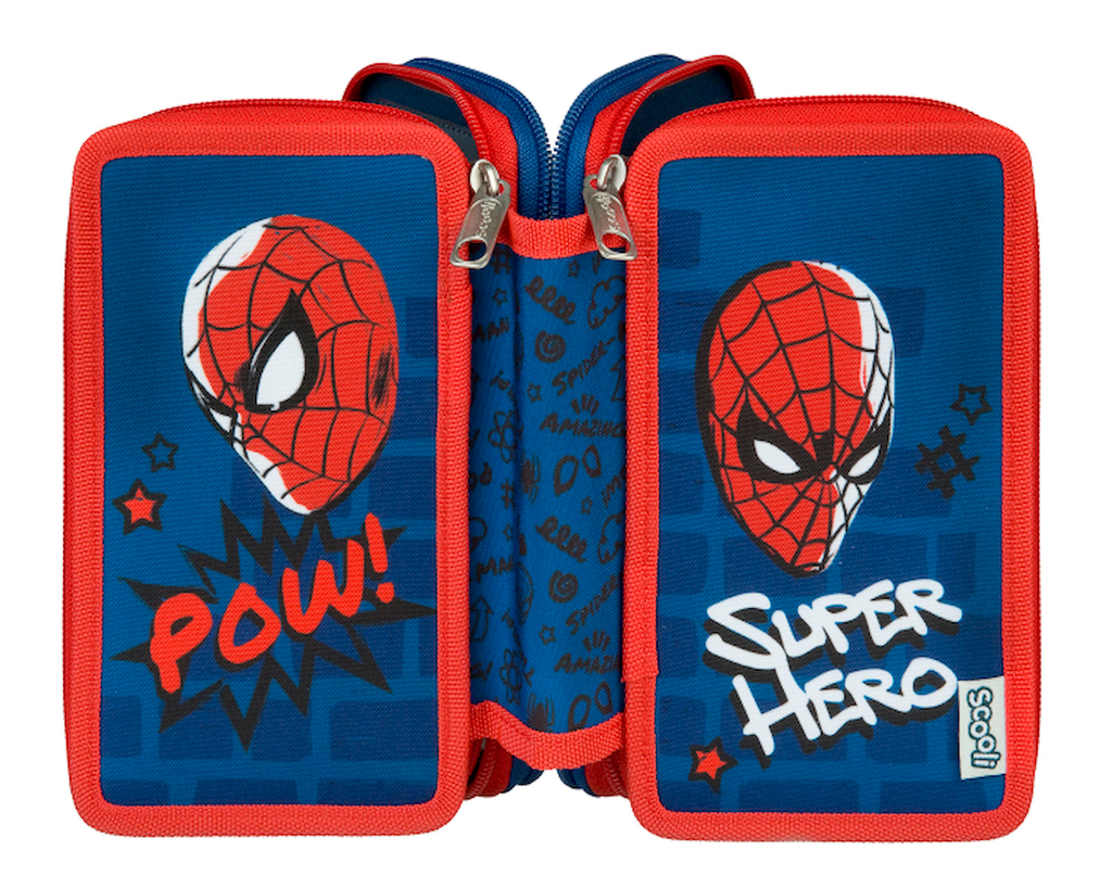 Undercover - Spider-Man Schooletui 3-Laags met Inhoud - Kunststof - Multicolor