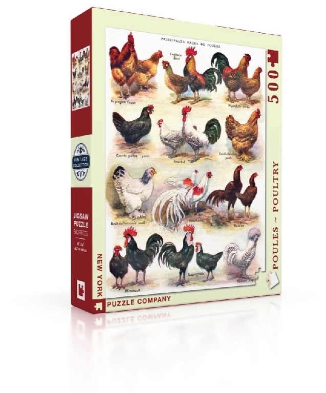 New York Puzzle Company Poules ~ Poultry - 500 pieces