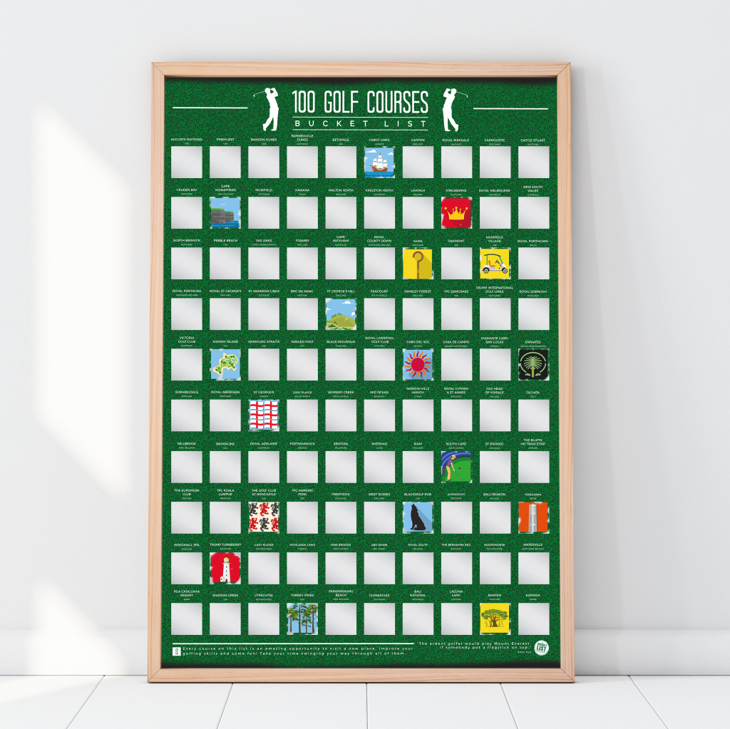 Gift Republic Scratch Poster - 100 Golf Courses