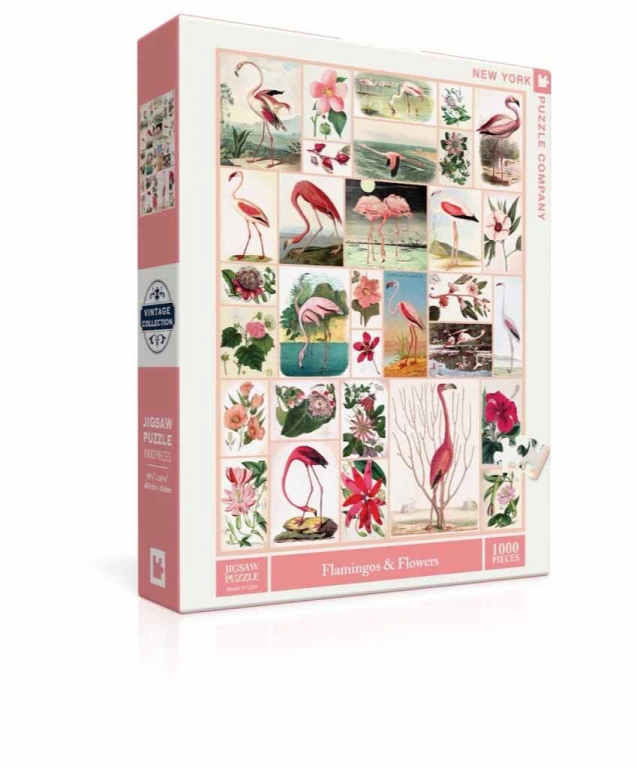 New York Puzzle Company Flamingos and Flowers - 1000 pieces