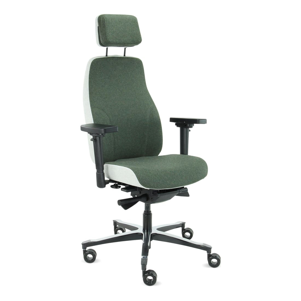 Sit And Move Therapod X2 HR Hoofdsteun Olive - Bureaustoel Facet Wol Olive/Ashgrey