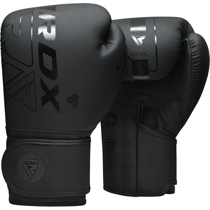 RDX Sports F6 Kara Bokshandschoenen - Boxing Gloves - Training - Vechtsporthandschoenen - Boksen - Zwart - Mat - 6 oz