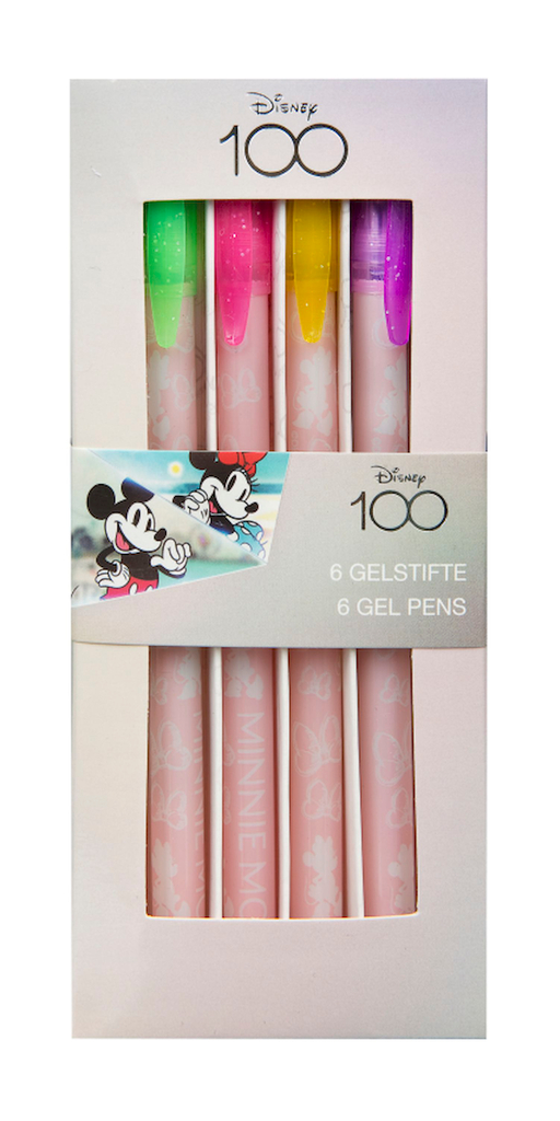 Undercover - Disney 100 Minnie Mouse Glittergelpen 6 Stuks - Multicolor