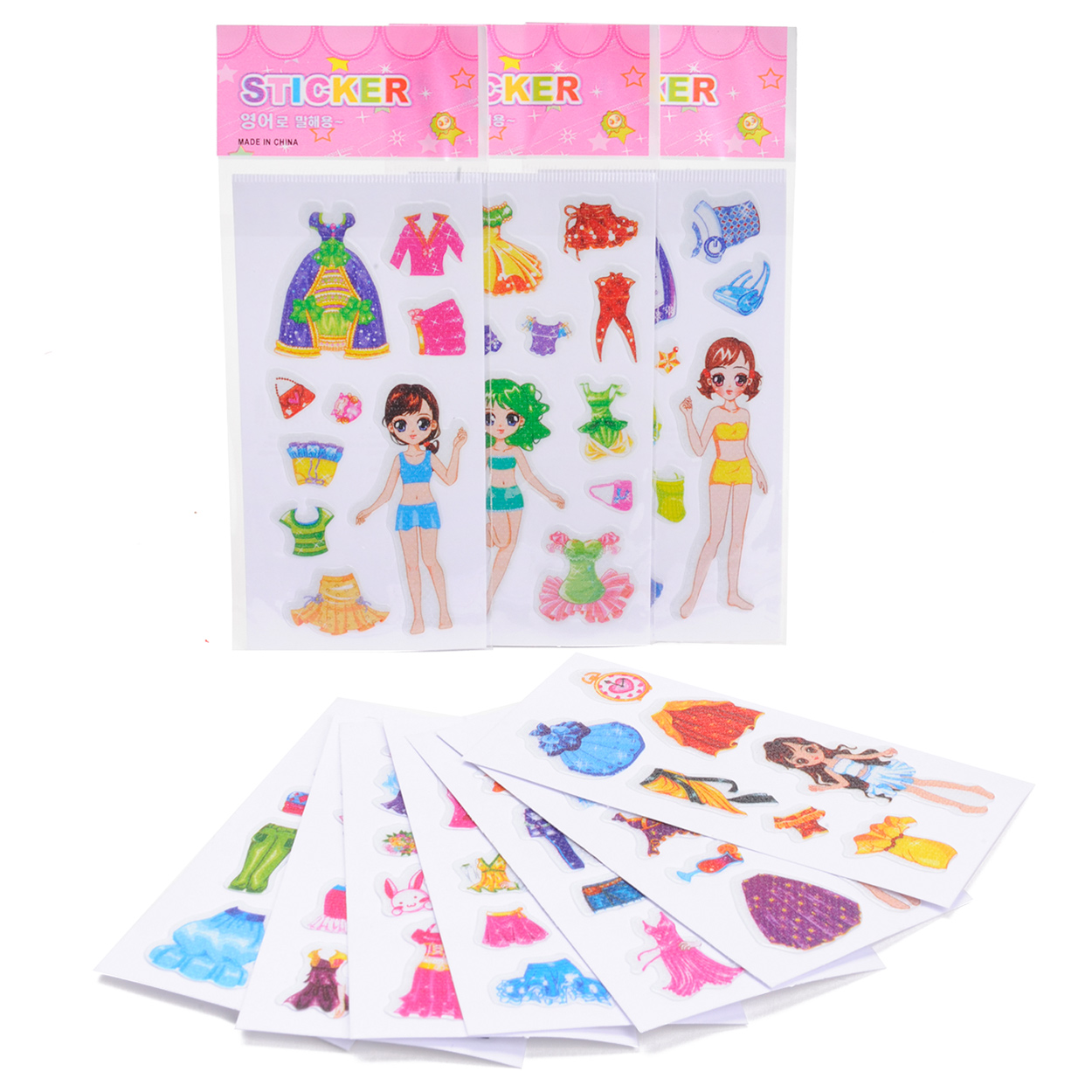 Lg-imports Stickersvel Aankleedpop Meisjes 13 X 5 Cm