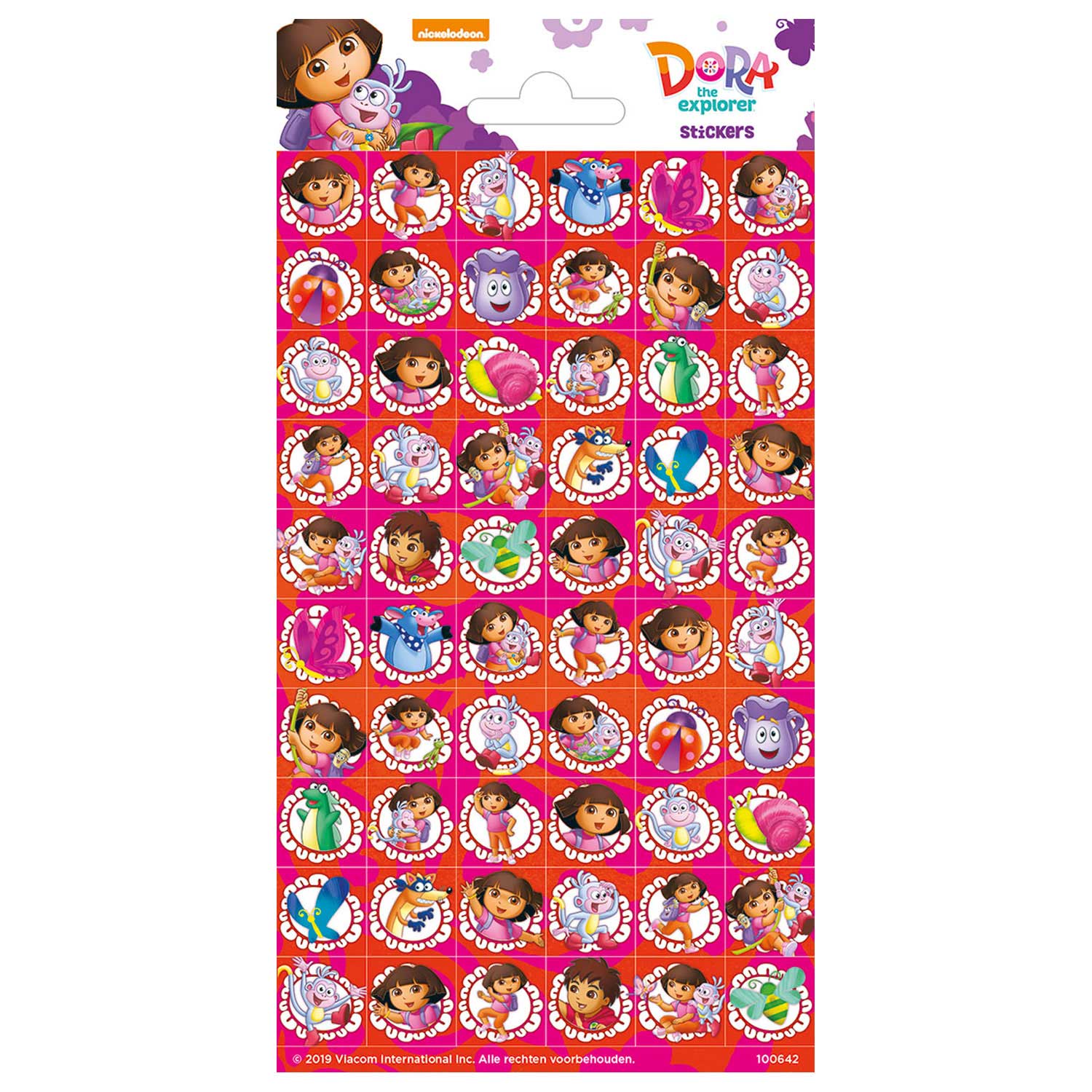 Funny Products Stickervel Dora Mini Junior Papier 60 Stuks