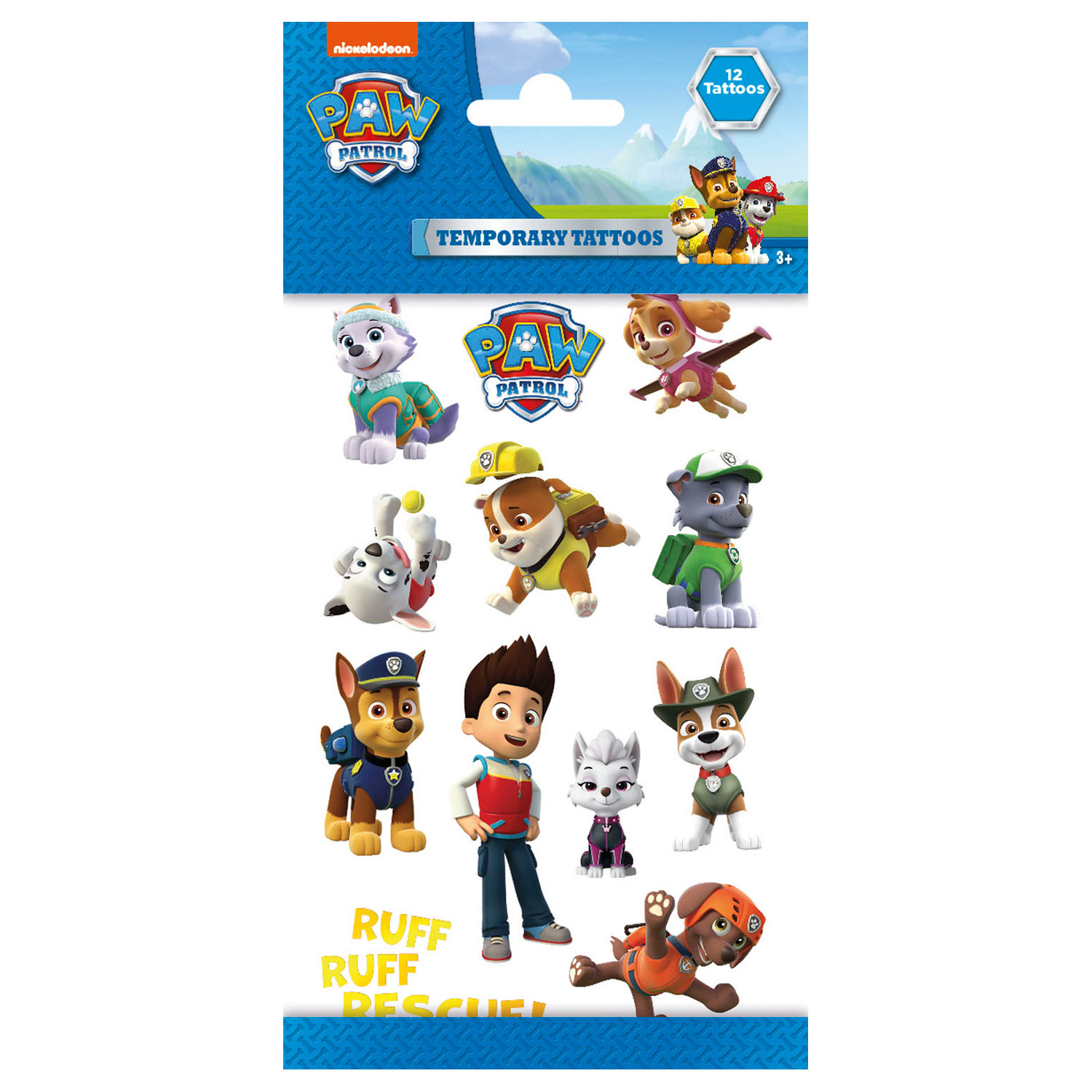 Nickelodeon Paw Patrol Nep Tatoeages | Tijdelijke Tatoeage | Plak Tatoeages voor Kinderen 12 designs