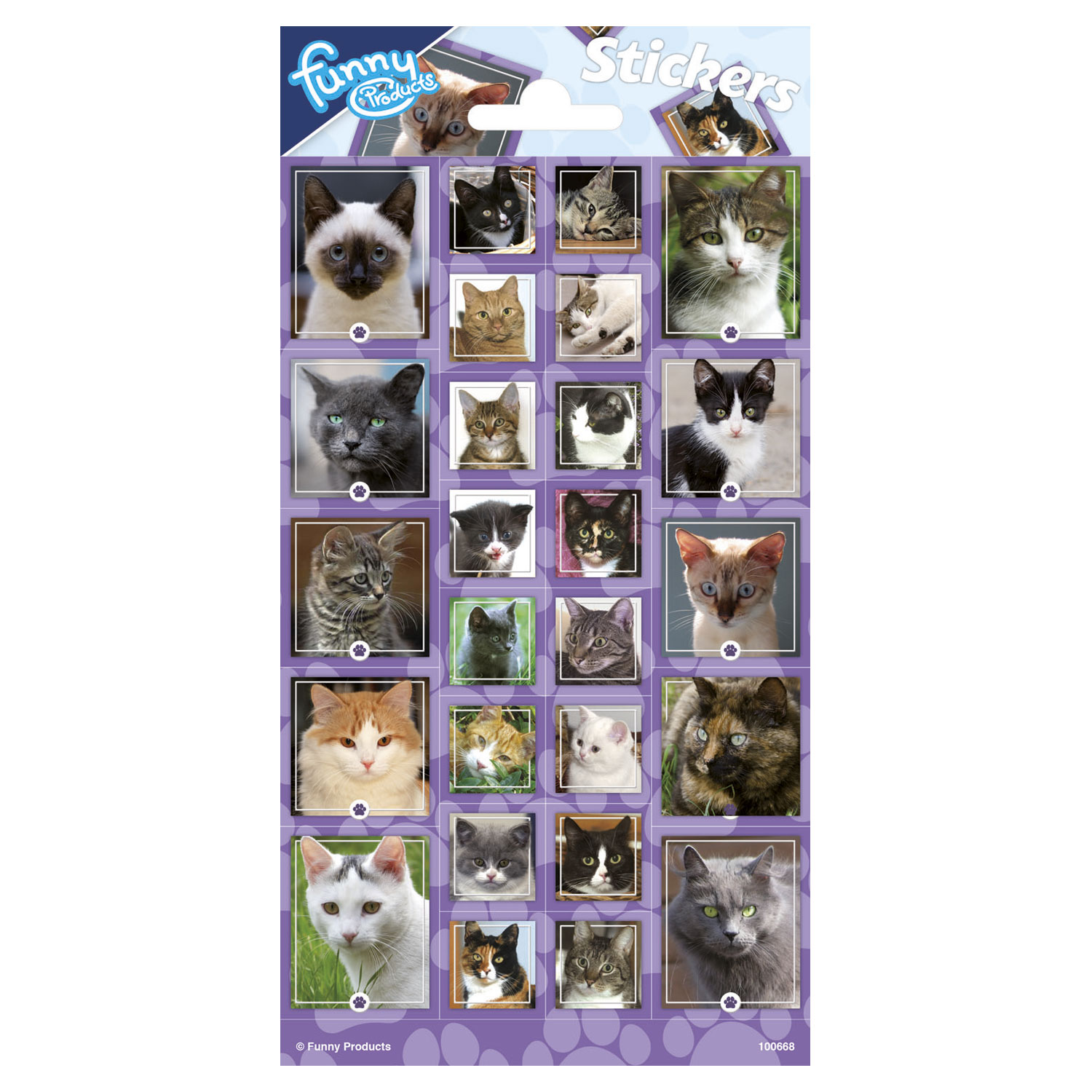 Funny Products Stickerset Cats Junior Paars 26 Stickers