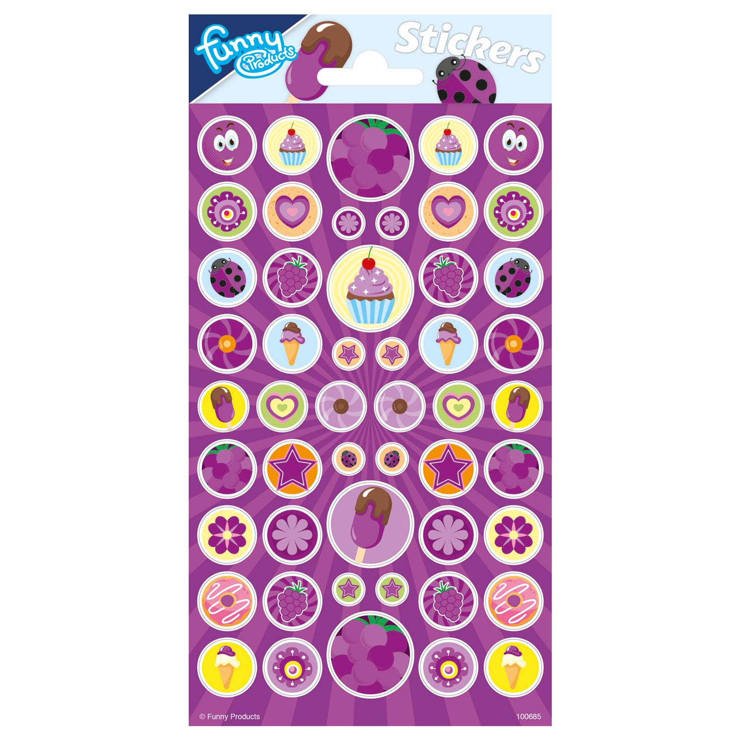 Funny Products Stickers Grapes Paars 50 Stuks - sinterklaas- schoencadeau - schoencadeautje - knutselen - creatief