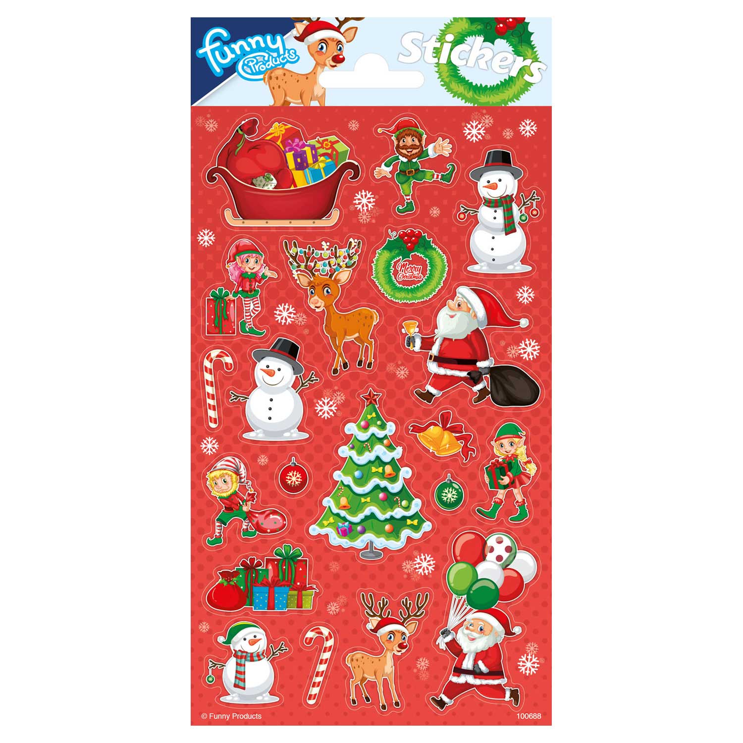 Funny Products Stickers Christmas 20 X 10 Cm Rood 19 Stuks