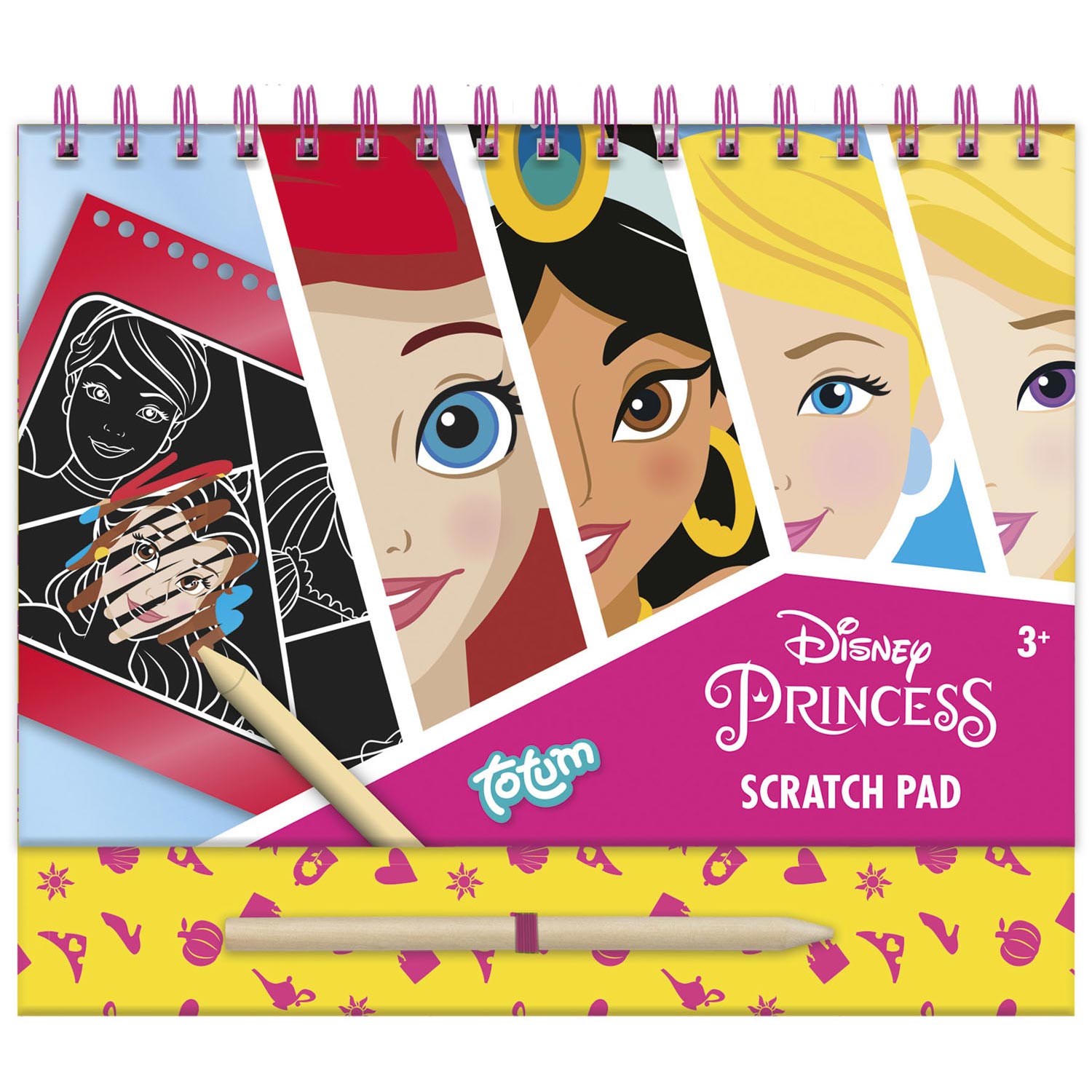 Totum Disney Princes Scratch Book - kras- sticker en kleurboek