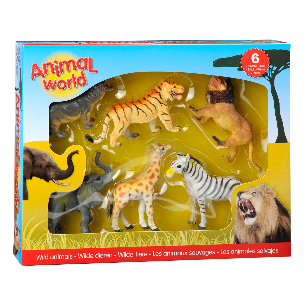 Animal World Wilde Dieren - Speelfiguren Assortiment in Doos