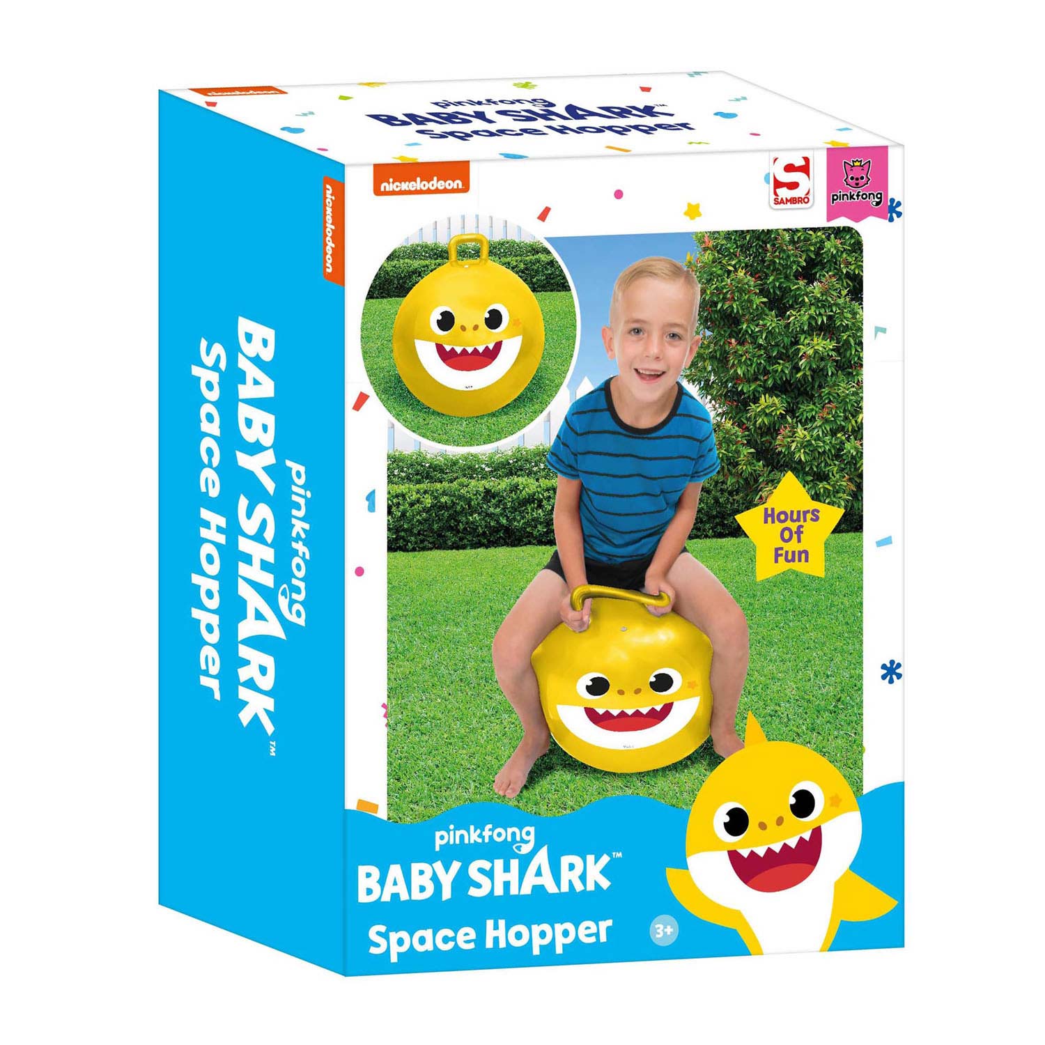 Baby Shark skippybal smiley voor kinderen geel 50 cm - Zomer buiten speelgoed