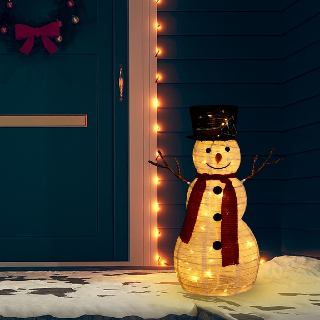 Decoratieve sneeuwpop LED 60 cm luxe stof