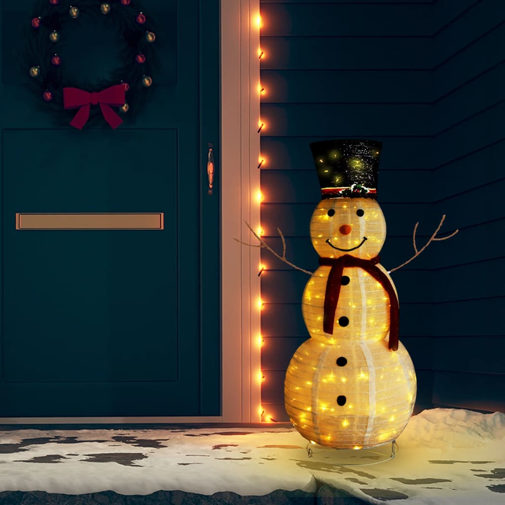 Decoratieve sneeuwpop LED 120 cm luxe stof