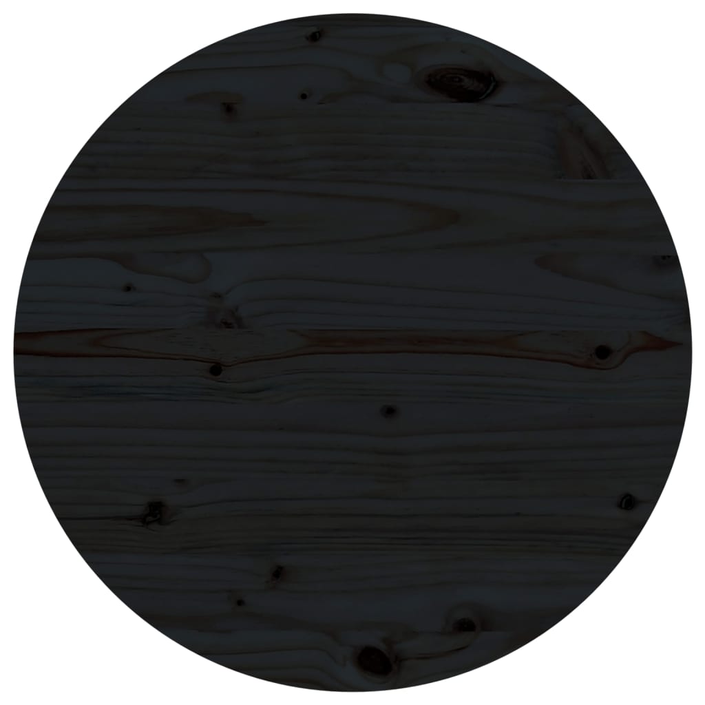 vidaXL Tafelblad Ø60x2,5 cm massief grenenhout zwart