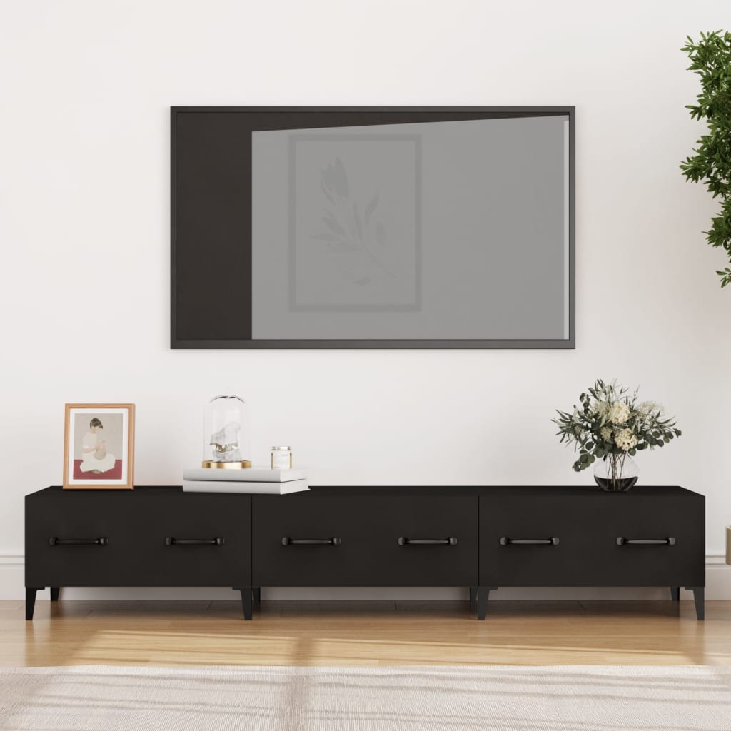 vidaXL Tv-meubel 150x34.5x30 cm bewerkt hout zwart