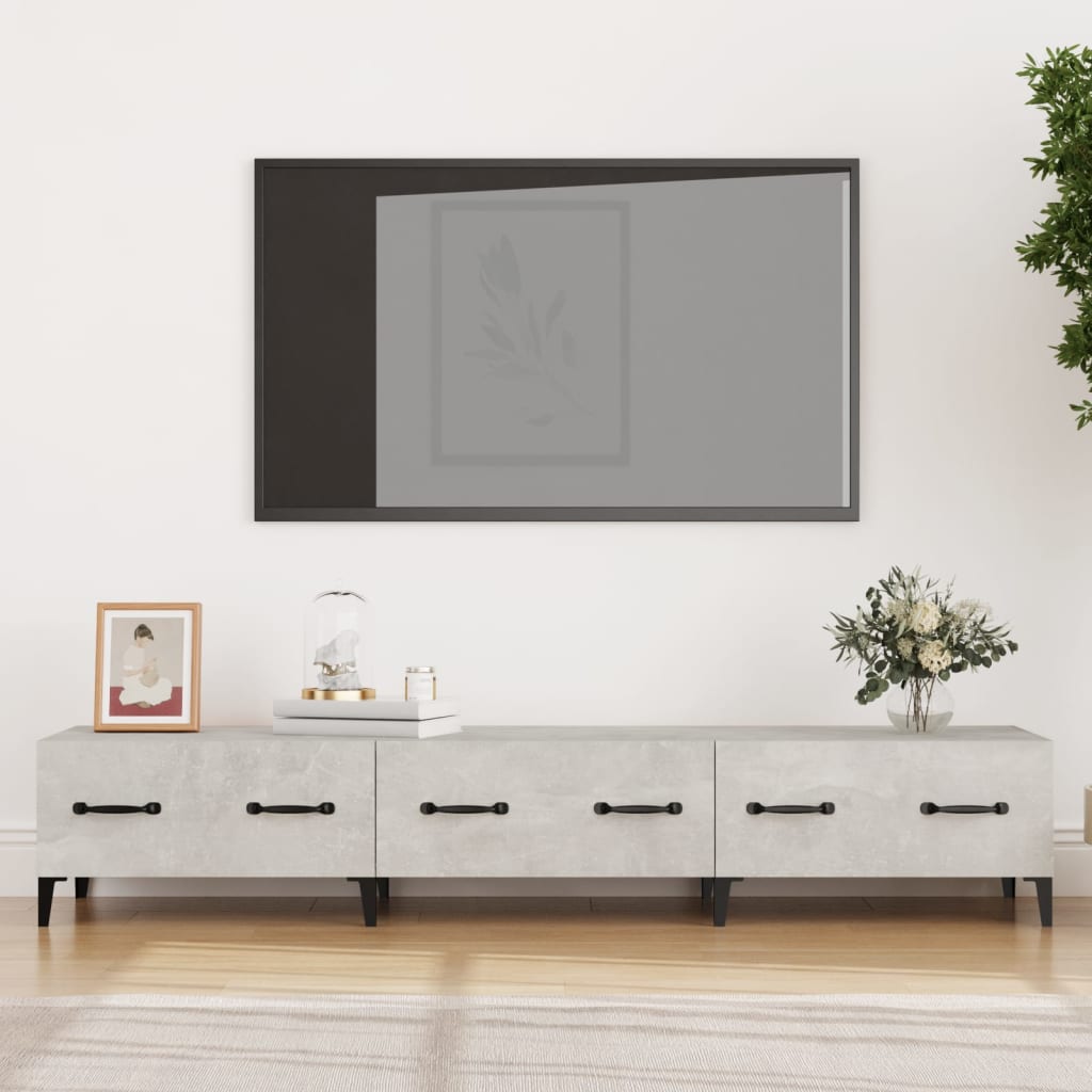 vidaXL Tv-meubel 150x34.5x30 cm bewerkt hout betongrijs