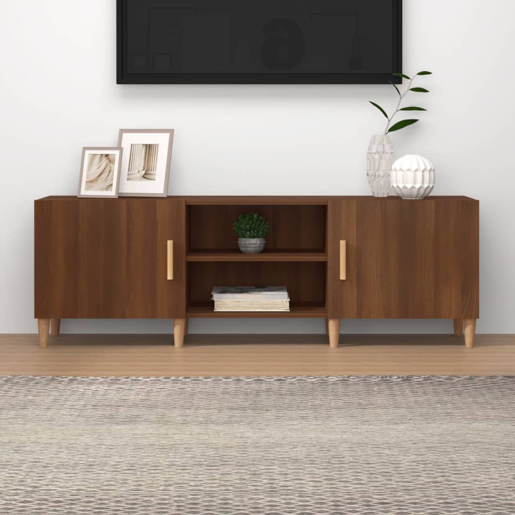 vidaXL Tv-meubel 150x30x50 cm bewerkt hout bruineikenkleurig