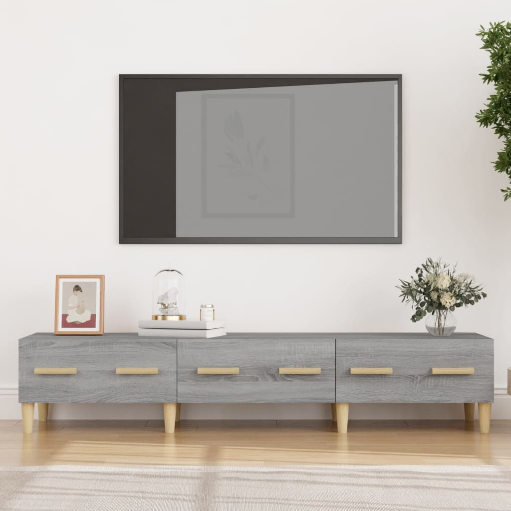 vidaXL Tv-meubel 150x34.5x30 cm bewerkt hout grijs sonoma eikenkleurig