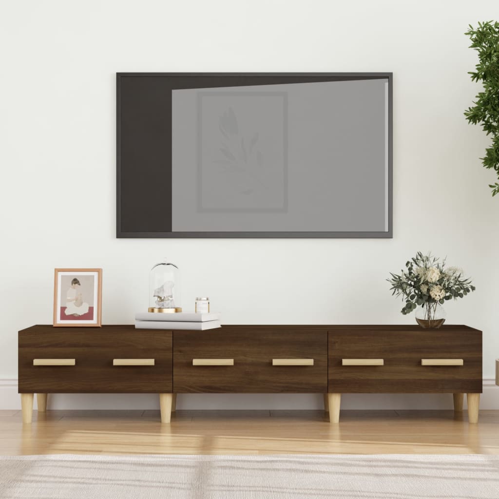 vidaXL Tv-meubel 150x34.5x30 cm bewerkt hout bruineikenkleurig