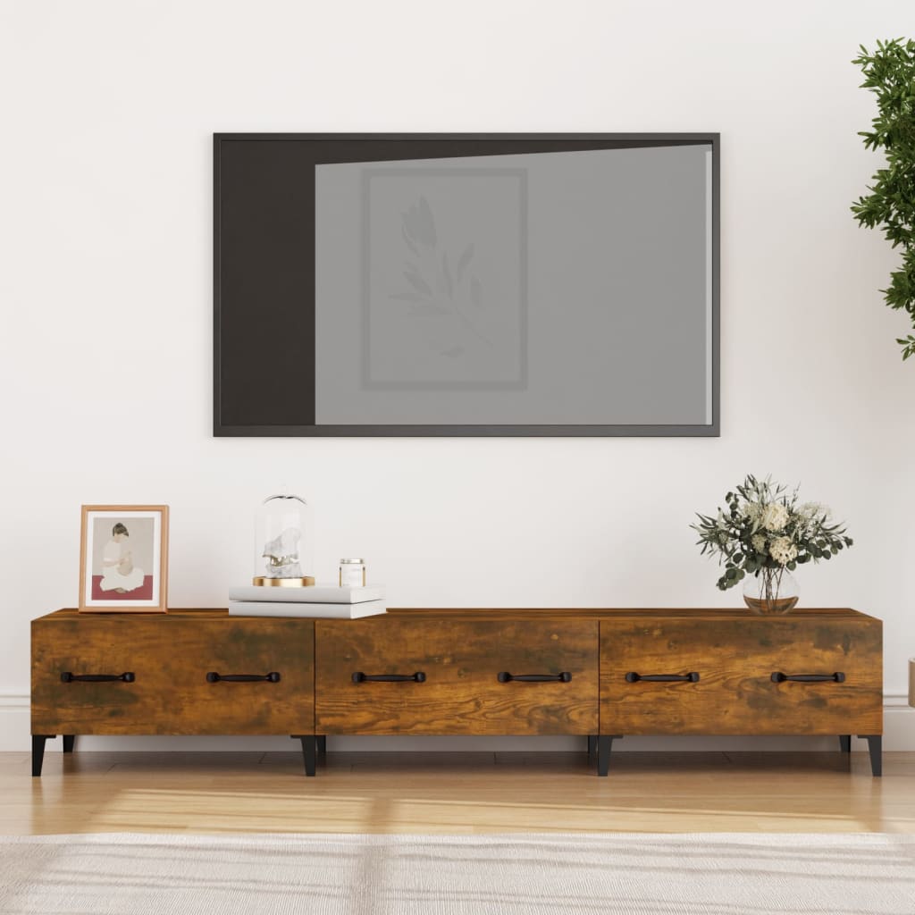 vidaXL Tv-meubel 150x34.5x30 cm bewerkt hout gerookt eikenkleurig