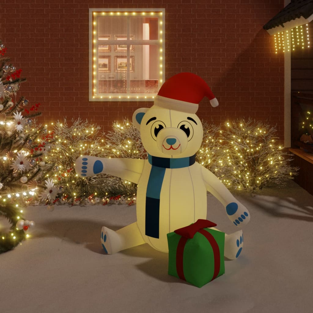 Kerstbeer met LED's opblaasbaar 180 cm