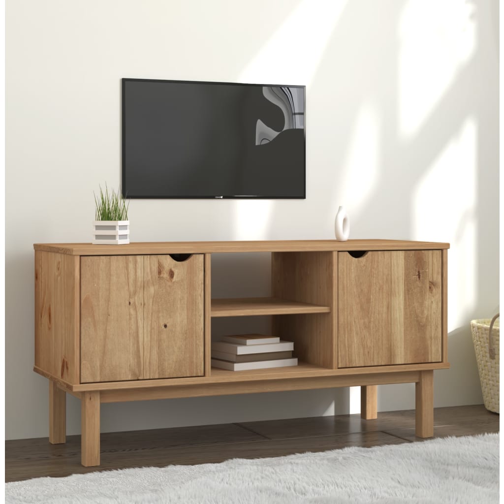 vidaXL Tv-meubel 113.5x43x57 cm massief grenenhout