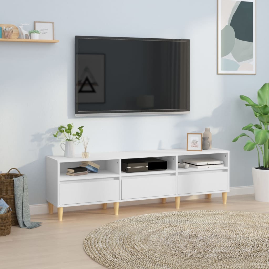 Tv-meubel 150x30x44,5 cm bewerkt hout wit