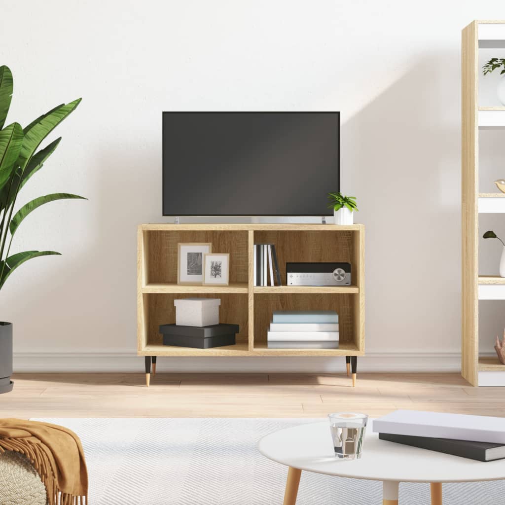 Tv-meubel 69,5x30x50 cm bewerkt hout sonoma eikenkleurig