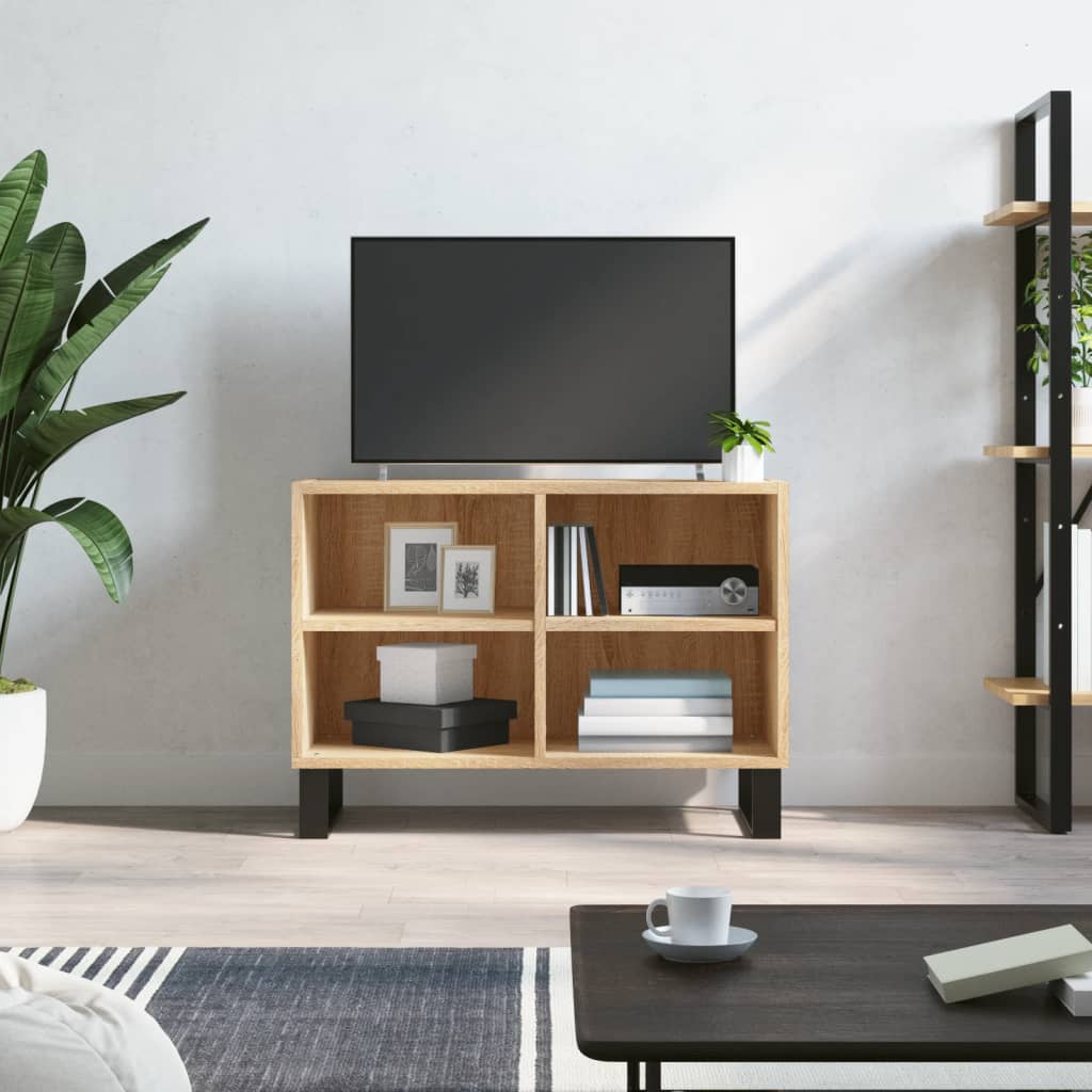 Tv-meubel 69,5x30x50 cm bewerkt hout sonoma eikenkleurig