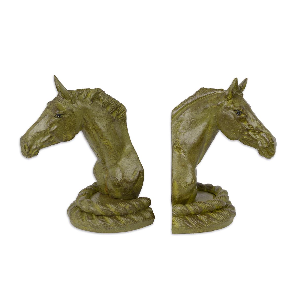 A PAIR IF CAST IRON HORSE HEAD BOOKENDS