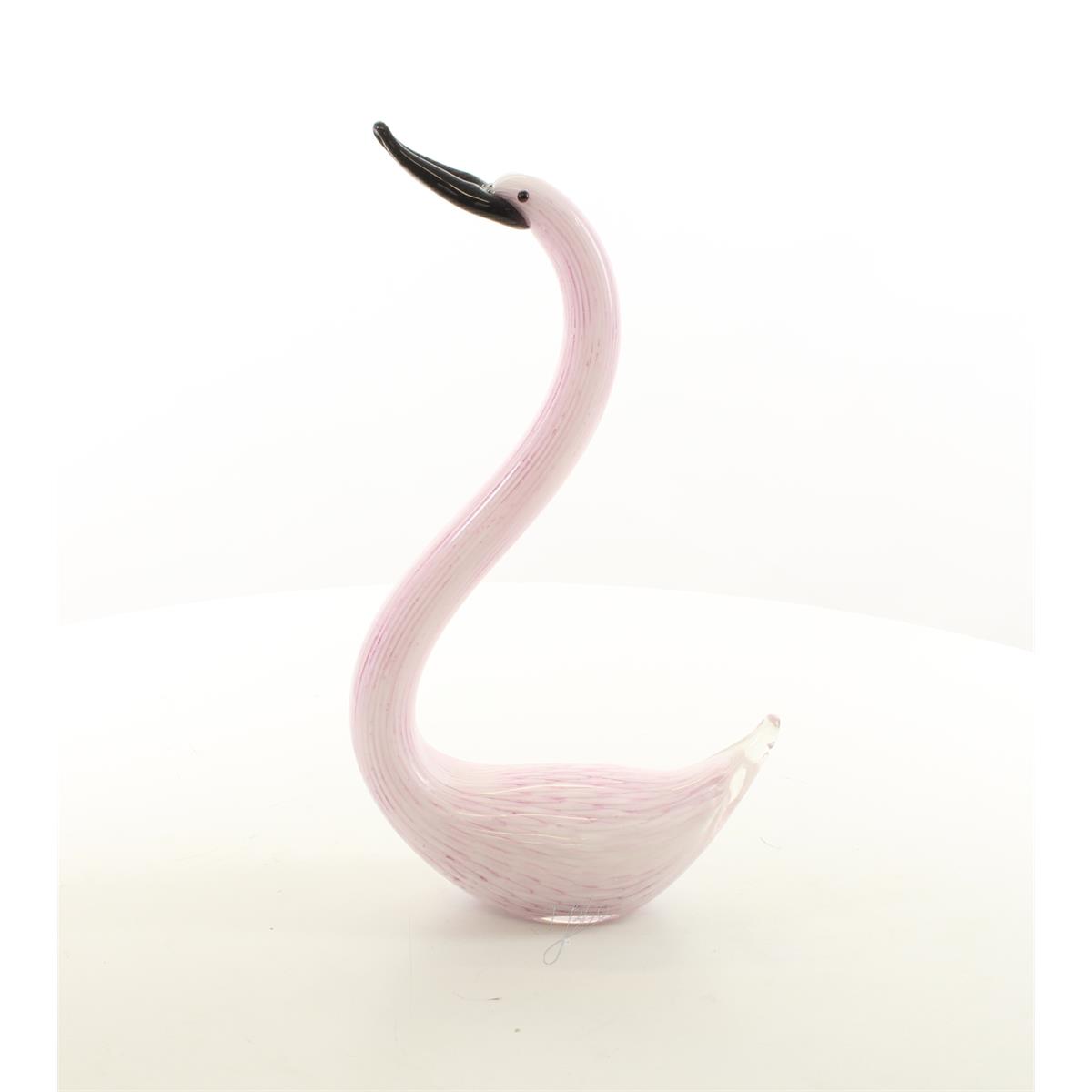 A MURANO STYLE GLASS FIGURINE OF A SWAN