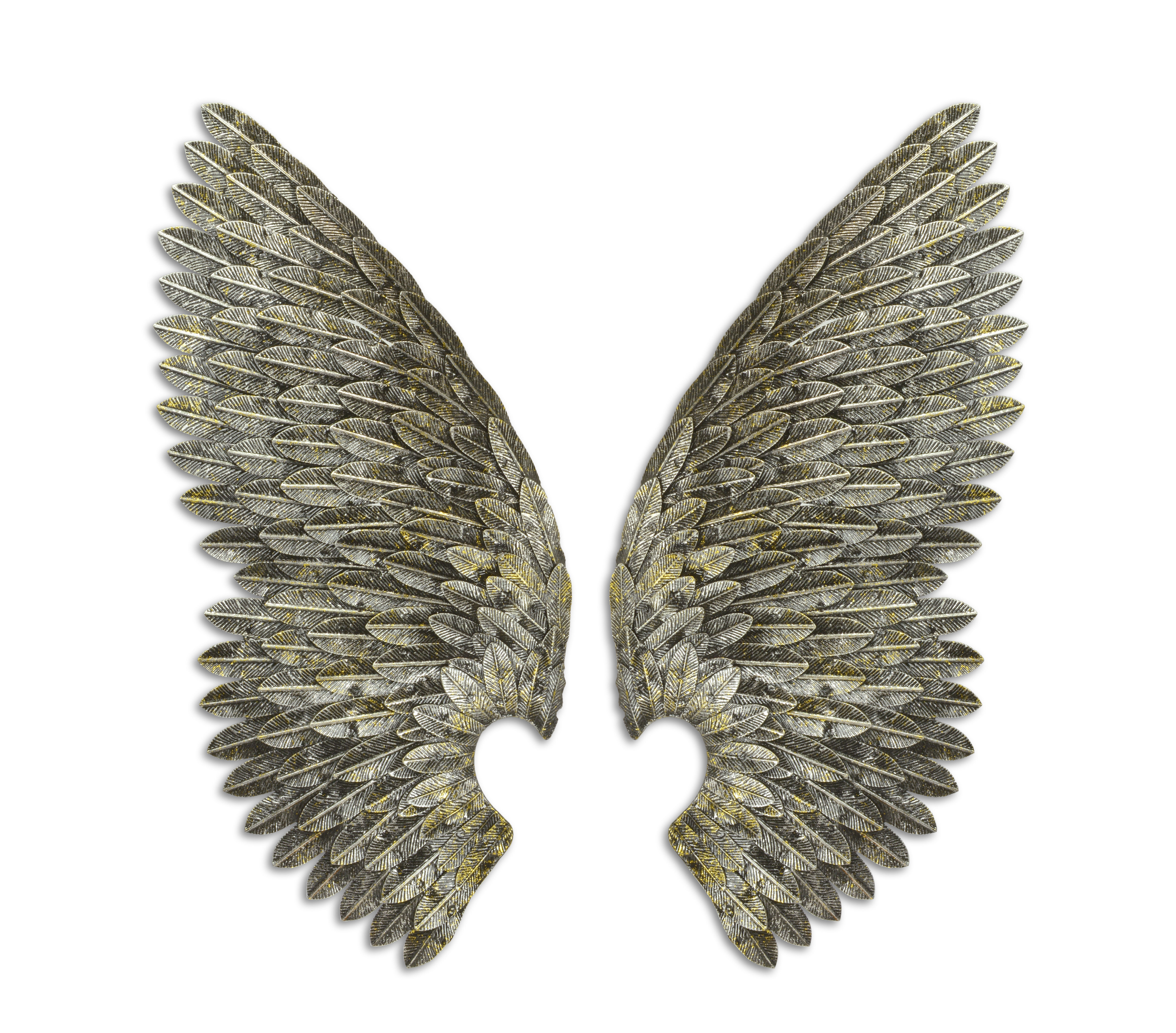 A PAIR OF WALL MOUNTED ANGEL WINGS
