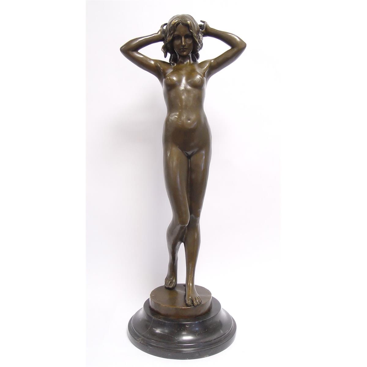 A BRONZE SCULPTURE CALLED FIRST SHIVER / NUDE