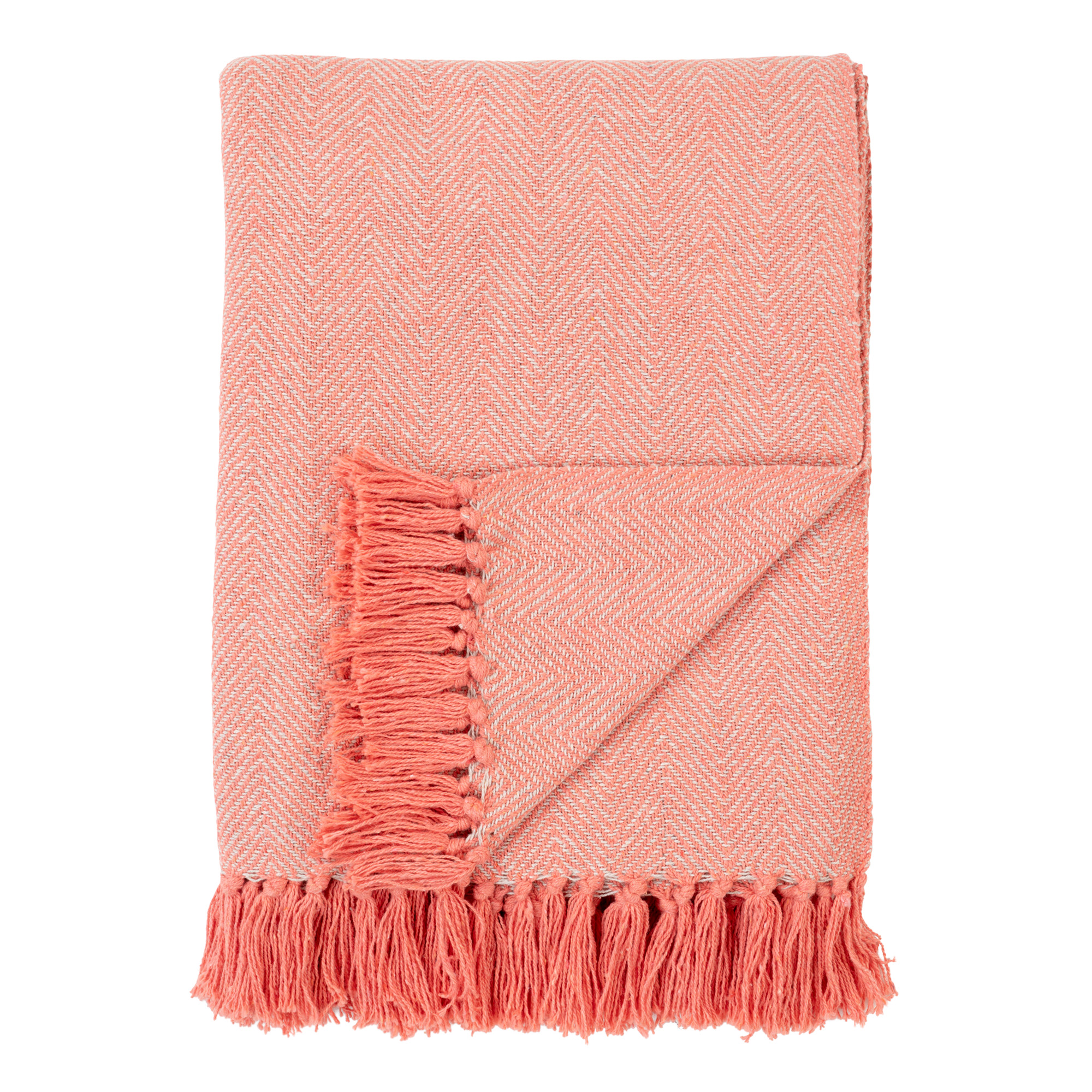 Cort Blanket - Deken in roze en wit katoen dessin A