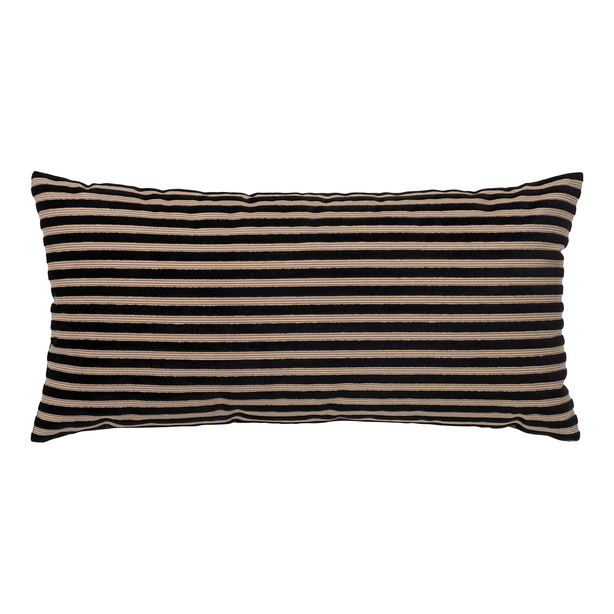 Serpa Cushion - Kussen in zwart/beige gestreept design 30x60 cm