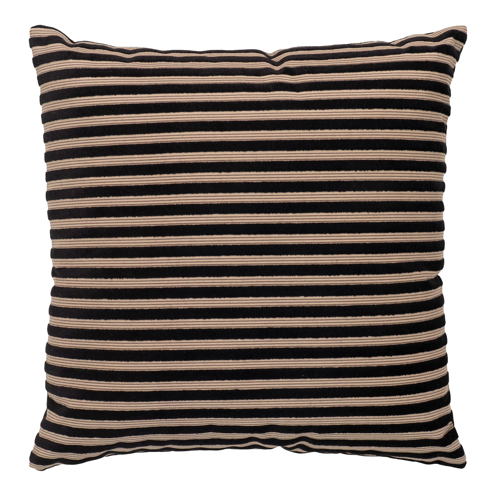 Serpa Cushion - Kussen in zwart/beige gestreept design 43x43 cm