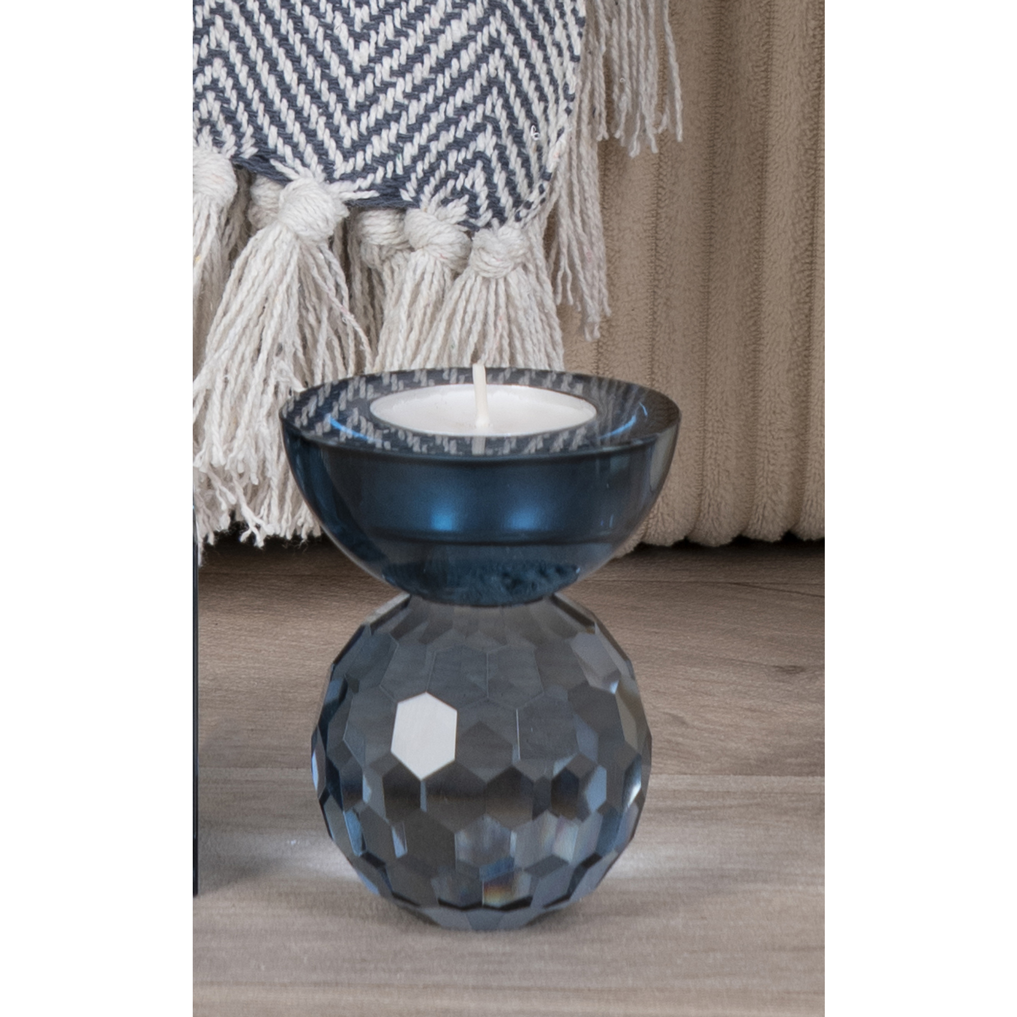 Burano Candle Holder - Candle holder in blue glass