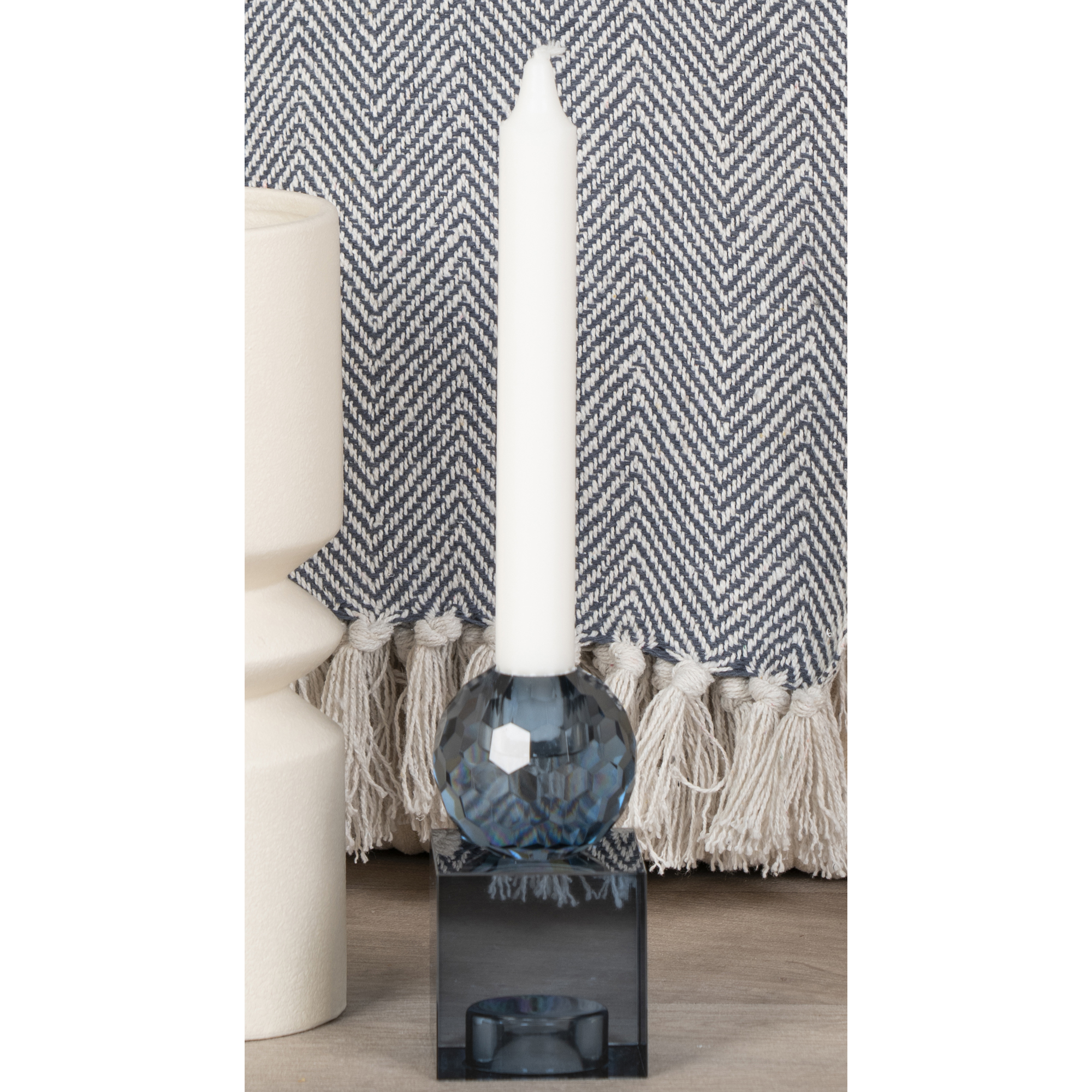 Torcello Candle Holder - Candle holder in blue glass