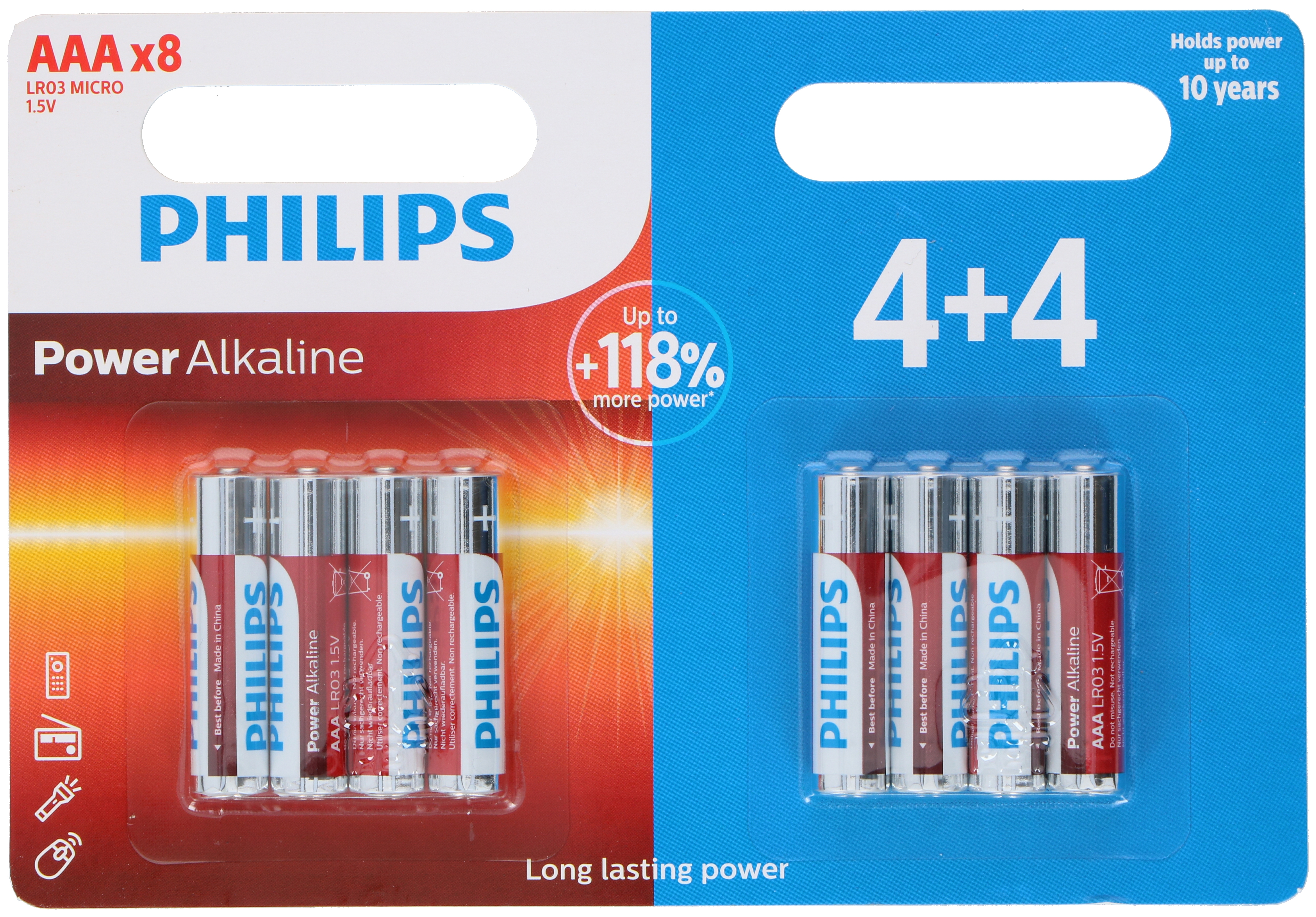 Power AAA batterijen - LR03 Alkaline - LR03P8BP