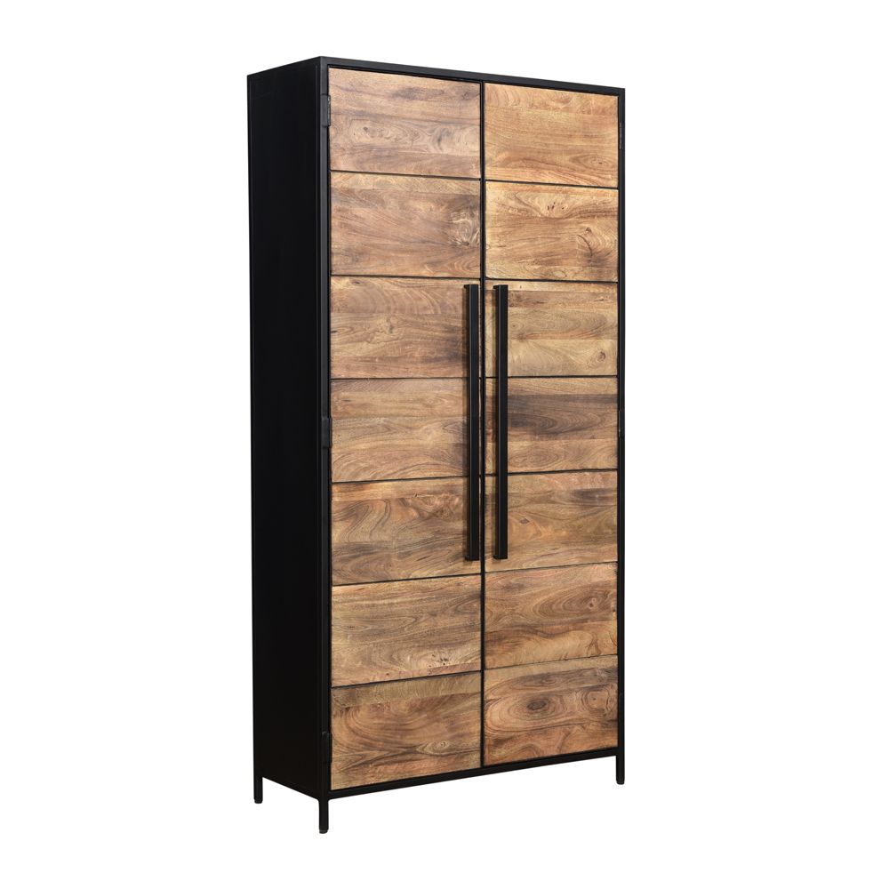 Barn 2 Door Cabinet 100x40x200 cms-BMCB004NAT
