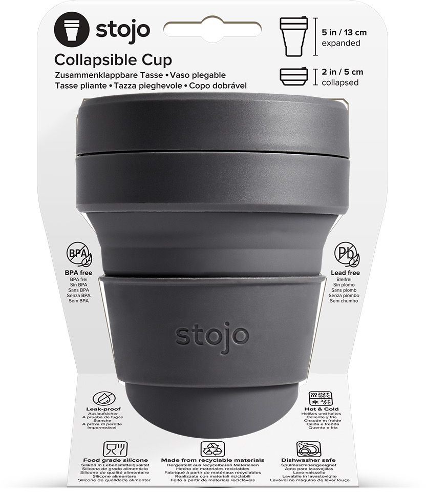 Stojo - Pocket Cup - 355 ml - Herbruikbaar - Opvouwbaar - Carbon