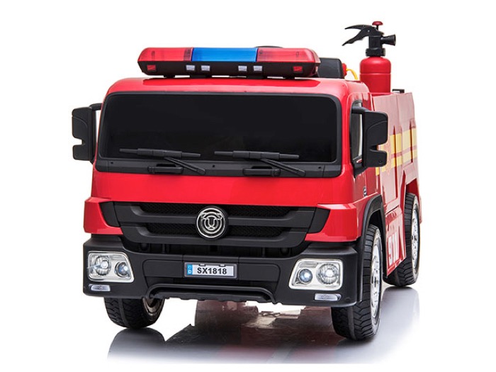 Brandweer Truck - Elektrische Kinderauto - 1 Persoons Kinderauto - Afstand Bestuurbaar - Muziek Module - 12v - Rubberen banden