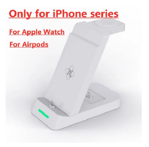 30W 3 In 1 Draadloze Oplader Standaard Voor Iphone 14 12 - Apple Watch - Snel Opladen Dock Station- Wit