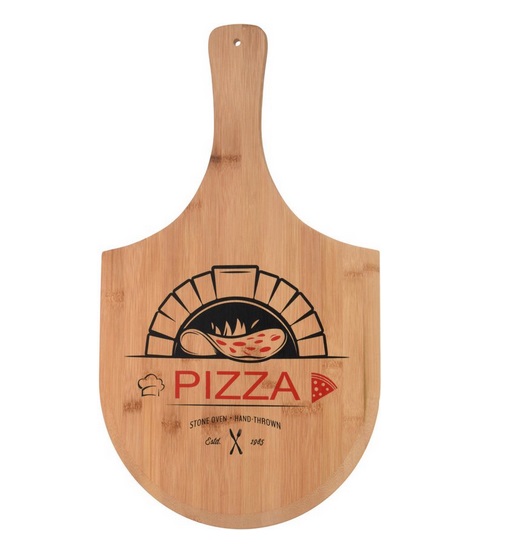 Excellent Houseware Pizza bord/snijplank met handvat 53 cm van hout leverbaar in 2 dessins